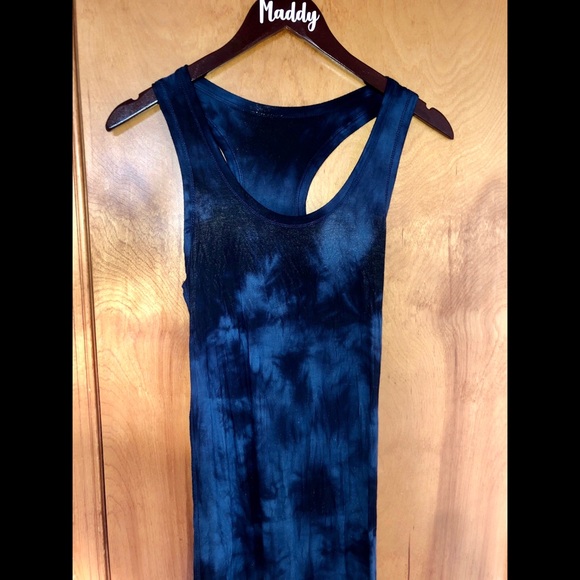 Blue tye die long summer dress - Picture 2 of 2